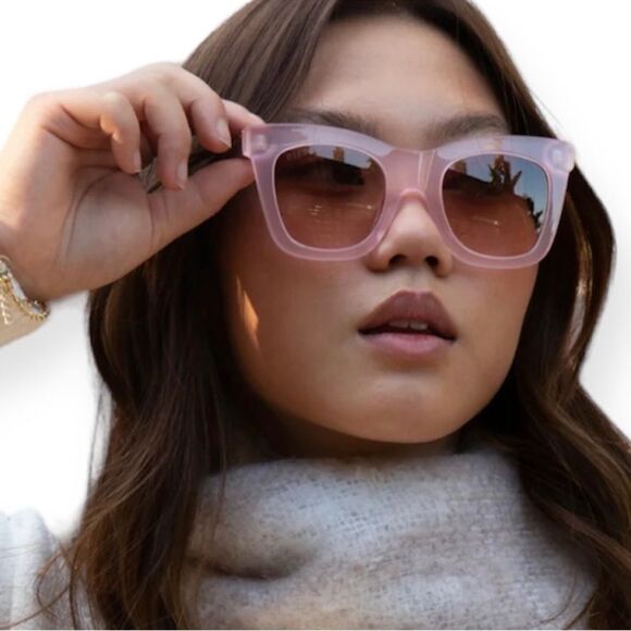 DIFF Kaia Sunglasses Rose Tea Pink Frame Taupe Rose Gradient Lenses - Picture 1 of 8